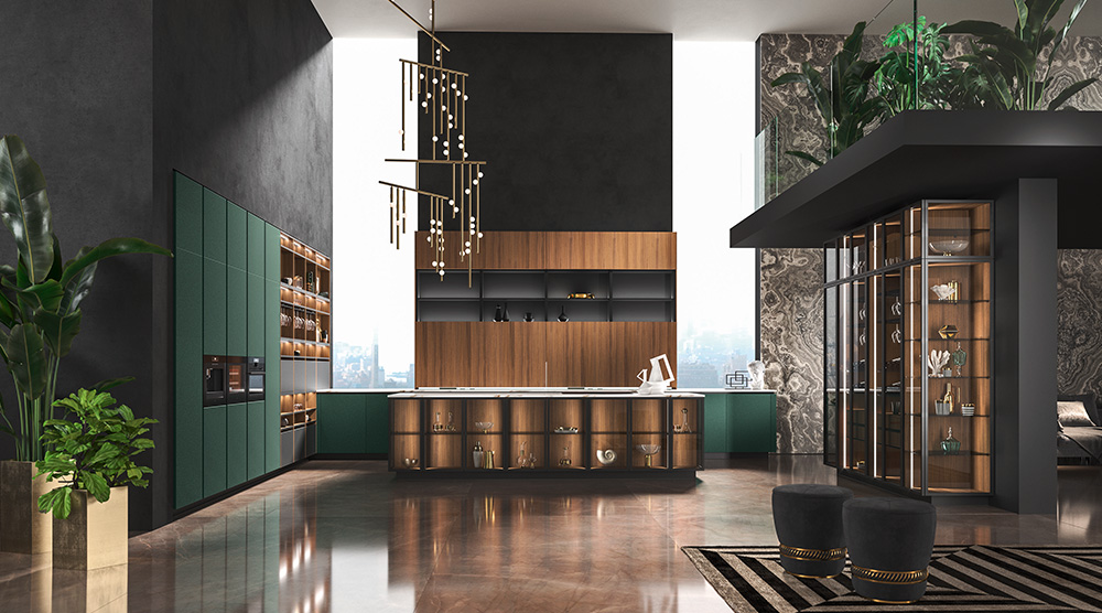 trend cucine snaidero Way verde alpe bergamo